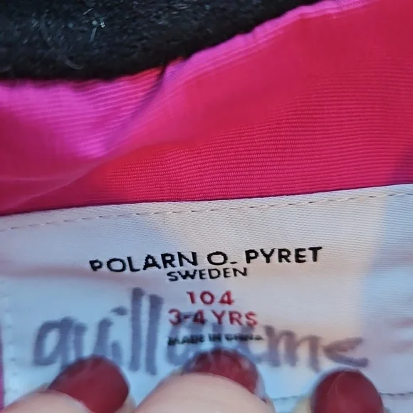 Polarn O. Pyret Pink & Blue All Weather Outdoor Utility Jacket 104 3-4Y - Picture 5 of 10